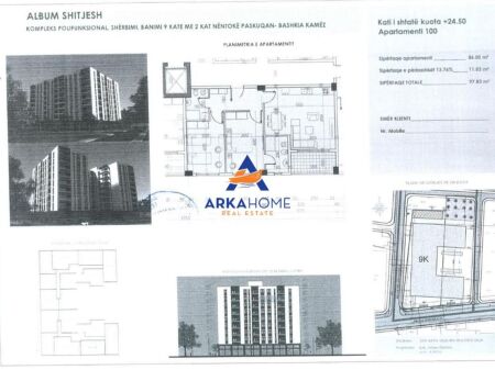 SHITET APARTAMENT 2+1+ BALLKON "BULEVARDI I RI " 141.854 EURO