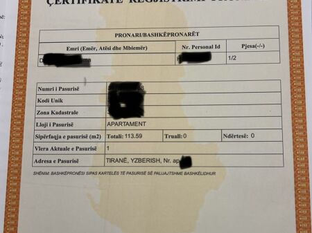 Apartment 2+1+1 FOR SALE WITH AREA M², . Rexhep Shala Street, Tirana ALBANIA ‼