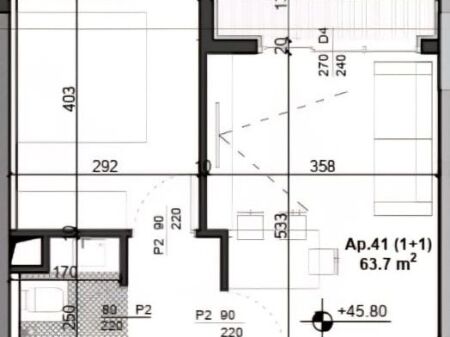 🏢Zogu i Zi, presso la Residenza “Soho Towers” in vendita appartamento 1+1, 181,545Euro