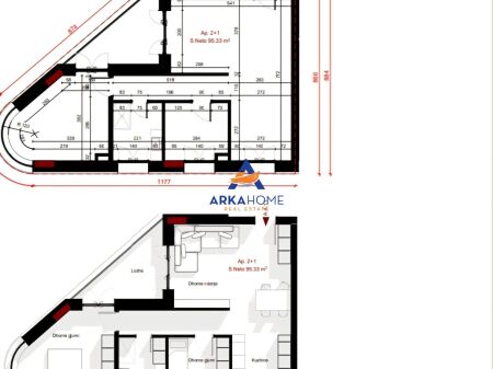 APPARTAMENTO IN VENDITA 2+1+BALCONE " GEGA OIL , PASKUQAN " 159.796 EURO (1400 EURO/M2)