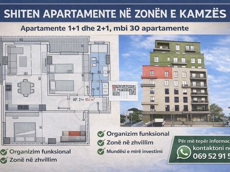 VENDESI APPARTAMENTI 1+1 E 2+1 NELLA ZONA DI KAMZA