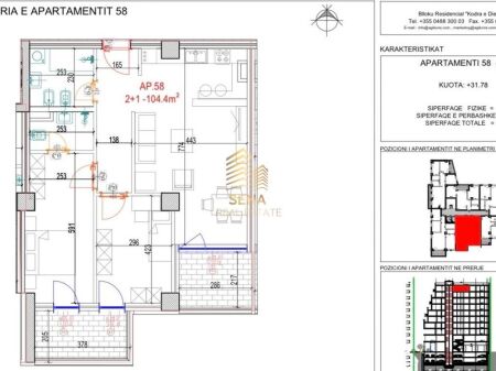 Apartment 2+1+2+Blk for sale, Mara Don Bosko Complex, 230,000 Euro