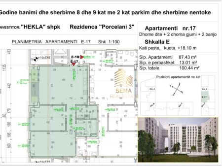 Apartment 2+1+2+Blk for sale, Porcelan – Residence “Porcelan 03”, 160,000 Euro