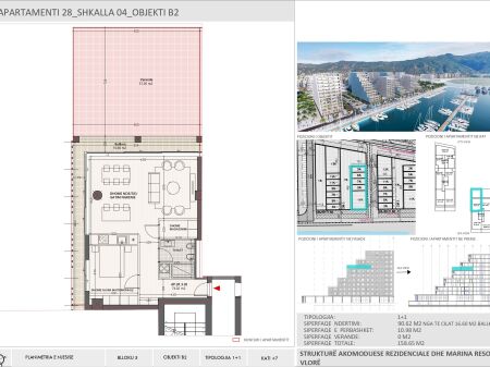 Apartament 1+1+post parkimi Vlore (Vlora Marina)