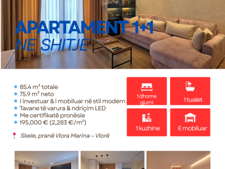 Apartament 1+1prane portit,Vlore