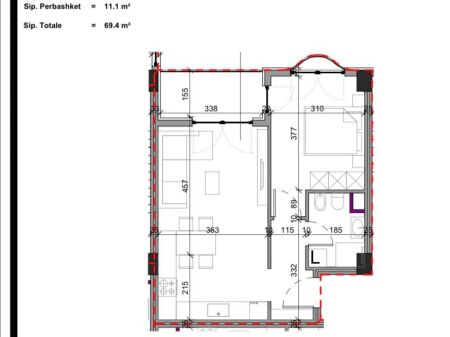 Apartament ne shitje 1+1