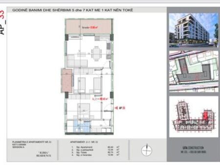 2+1 Apartment with Veranda for Sale at Iliria Residence, 5th Floor