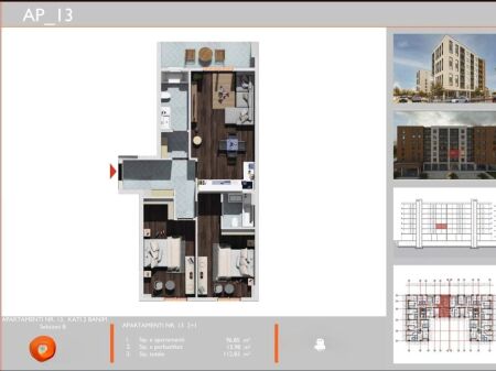 Apartment for sale 2+1+2 in Kamez