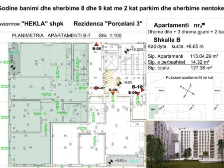 Shitet Apartament 3+1+2+Blk, Porcelan – Rezidenca ”Porcelan 3”, 203,000 Euro