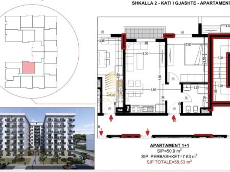 Shitet, Apartament 1+1+blk, Golem-Flower Hotel, 70.300 Euro