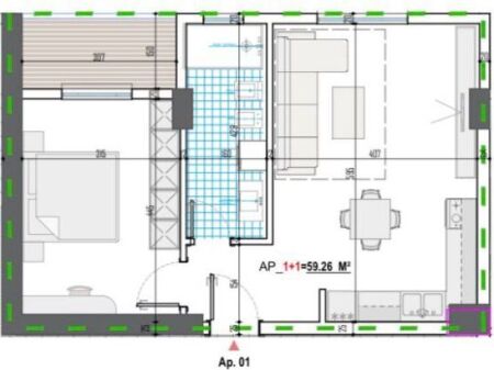APARTAMENT 1+1 NE SHITJE
