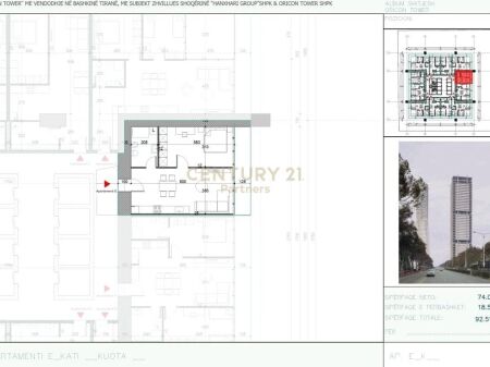 SHITET APARTAMENT 1+1 TEK ORICON TOWER PRANE ZOGUT TE ZI