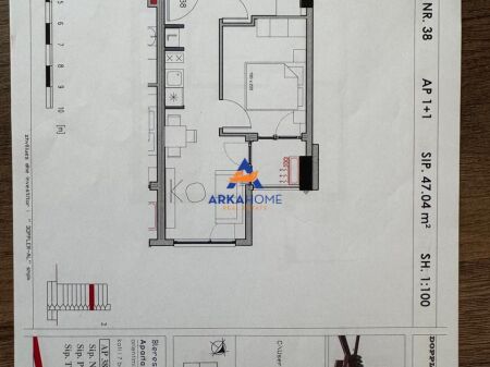 SHITET APARTAMENT 1+1 "REZIDENCA HENKE,PËRBALLË BIRRËS TIRANA" 105000 EURO