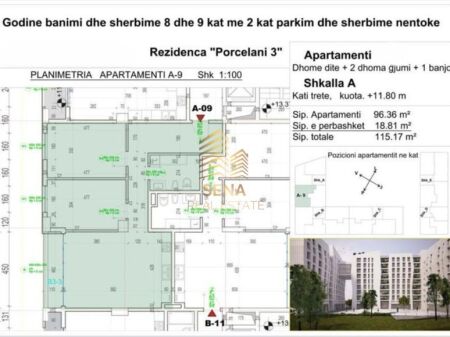 Shitet Apartament 2+1+Blk, Porcelan – Rezidenca “Porcelan 3”, 195.700 Euro