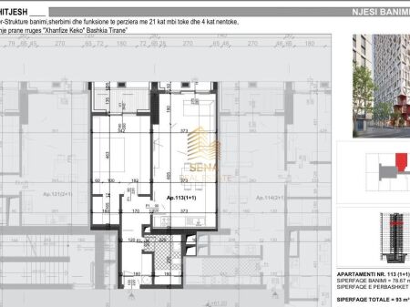 Vendesi Appartamento 1+1+Blk, Filigree Tower – Xhamllik, 214.000 Euro