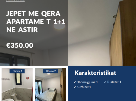 Apartment 1+1 for rent in Astir
