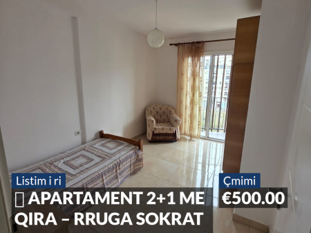 🏡 APARTAMENT 2+1 ME QIRA – RRUGA SOKRAT MIHO