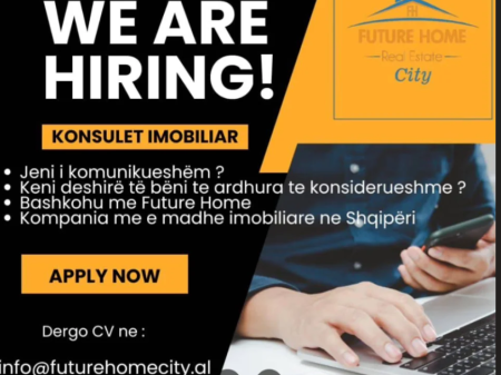 Tirane, job offer REAL ESTATE CONSULTANT. Vasil Shanto.