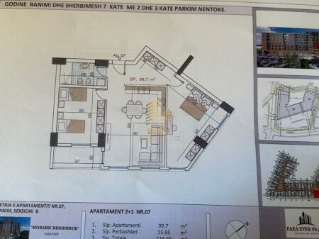 Shitet, Apartament 2+1+Blk, Monark Residence, 123,000 Euro (🤩1070 euro/m2)