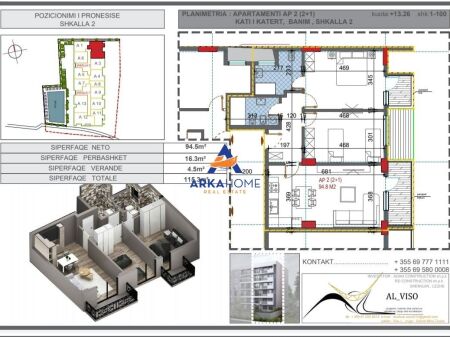 SHITET APARTAMENT 2+1 " SHËNGJIN " 132250 EURO