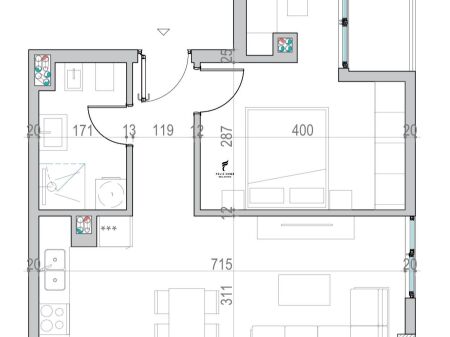 SHITET APARTAMENT 1+1 GOLEM 107.000 EURO FH-70031