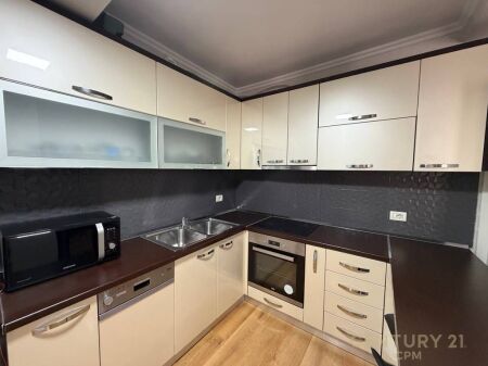 Apartment 1+1 is located in one of the best areas of Tirana, positioned at Zogu i Parë Boulevard, near the Train Station. The apartment has an area of 73.4m2 and is organized into: * Living Room with kitchen * 1 Bedroom * 1 Bathroom * 1 Storage/Laundry * 1 Balcony  For more information, please contact us!