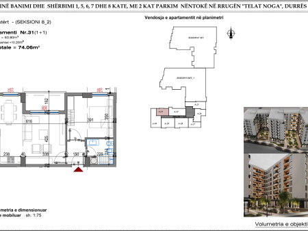 Apartament 1+1 ne shitje "West Residence" Spitali Durres
