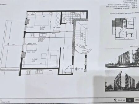 OKAZION, Apartament Kleringu SHITET APARTAMENT 1+1 - ISH-FUSHA AVIACIONIT, TIRANE