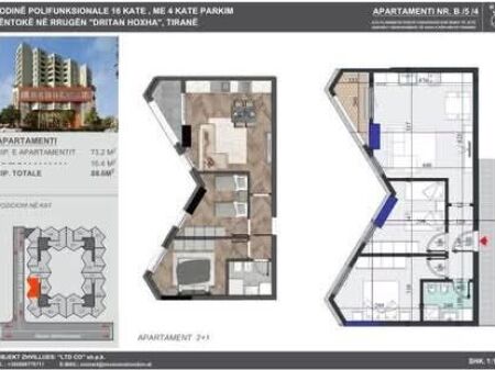 SHITET APARTAMENT 2+1 - Rruga Dritan Hoxha, Tirane