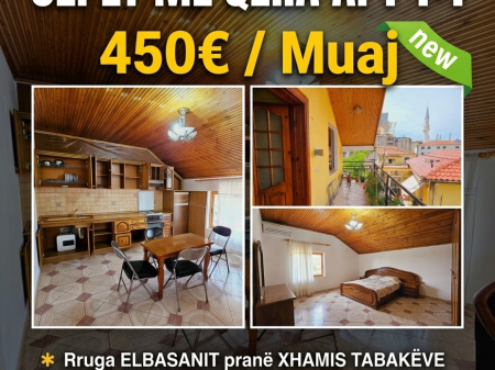Rruga ELBASANIT pranë XHAMIS TABAKËVE  Jepet me Qera Apt: 1+1  (📍kati 3 shtepi private )  - E mobiluar
