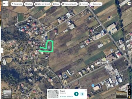 Land for sale in Prush, Tirana – 1,250 m²