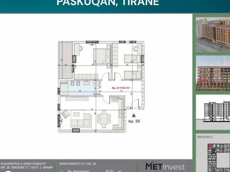 SHITET APARTAMENT 2+1 - PASKUQAN , TIRANE