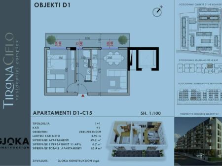 SHITET APARTAMENT 1+1 - MJULL-BATHORE , TIRANE