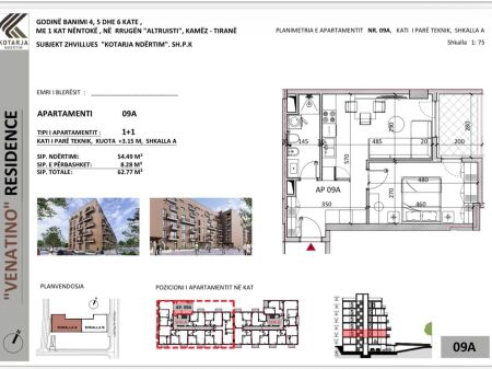 Appartamento in vendita 1+1 a Kamez
