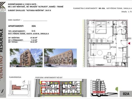 Apartament ne shitje 1+1