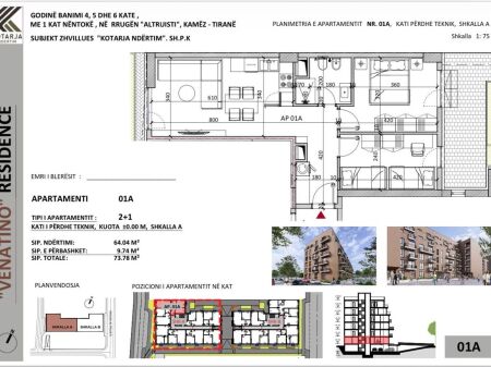 Apartament ne shitje 2+1