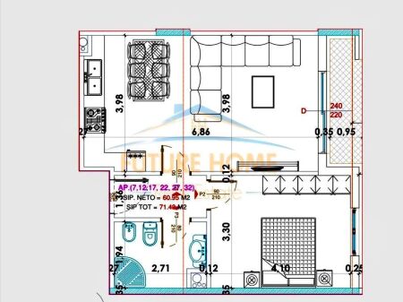 Shitet Apartament 1+1, Yzberisht