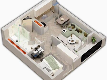 APARTAMENT NE SHITJE 1+1 TE UNIVERS CITY FAZE PERFUNDIMTARE
