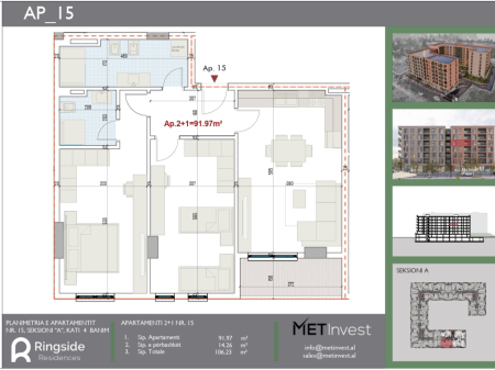 Shitet Apartament 2+1+2 ne Paskuqan / Tek Ring Side Residence