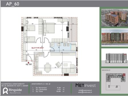 Shitet Apartament 2+1 ne Paskuqan / Tek Ring Side Residence