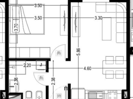Apartment 1+1 for sale, Golem next to Hotel Flowers (under construction phase) 72,000 euros