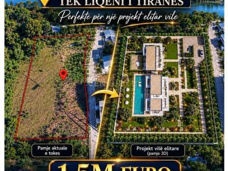 Tokë Elitare Në Shitje Tek Liqeni i Tiranës - 1.500.000€ | 1000 m²