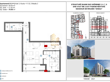 Shitet, Apartament 1+1+blk, Ali Demi – Residenca EverGreen, 108,000 Euro