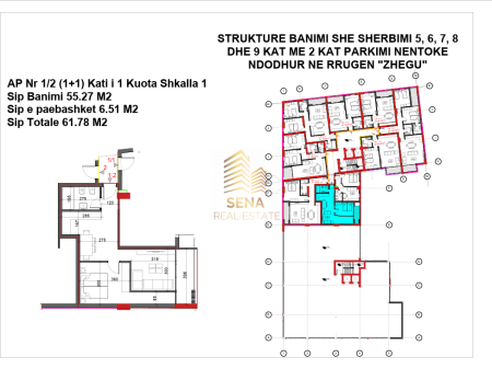 Shitet, Apartament 1+1+blk, Ali Demi – Residenca EverGreen, 95,000 Euro