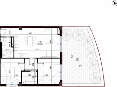 Appartamento 2+1 Square Village-Dhërmi in Vendita