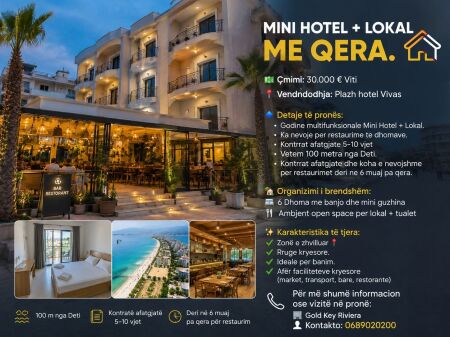 🏡 MINI HOTEL WITH 6 ROOMS + RENTAL PREMISES BEACH DURRES