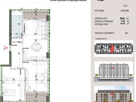 SHITET APARTAMENT 2+1 NË KAMËZ 102,470€