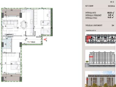 SHITET APARTAMENT 2+1 NË KAMËZ 102,881 €