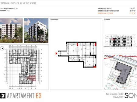 Shitet Ap 1+1📌Paskuqan, Platinium Residence-Ap 71.74 m bruto - Cmimi 120.000 Euro/m2