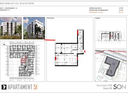 Shitet Ap 1+1📌Paskuqan, Platinium Residence-Ap 76.3 m bruto - Cmimi 120.000 Euro/m2